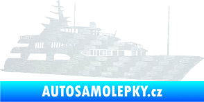 Samolepka Jachta 004 pravá 3D karbon bílý