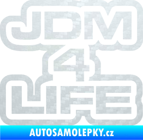 Samolepka JDM 4 life nápis 3D karbon bilý