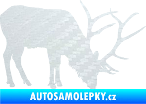 Samolepka Jelen 008 pravá 3D karbon bílý