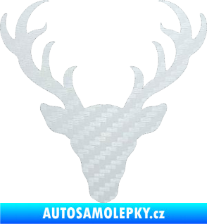 Samolepka Jelen trofej 003 3D karbon bílý