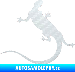 Samolepka Ještěrka 004 levá 3D karbon bílý