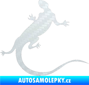 Samolepka Ještěrka 004 pravá 3D karbon bílý