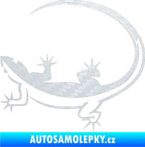Samolepka Ještěrka 010 levá 3D karbon bílý