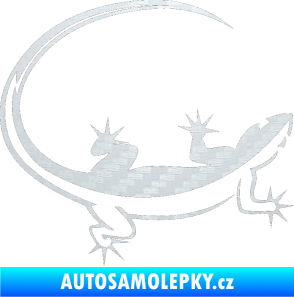 Samolepka Ještěrka 010 pravá 3D karbon bílý