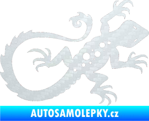 Samolepka Ještěrka 012 pravá 3D karbon bílý