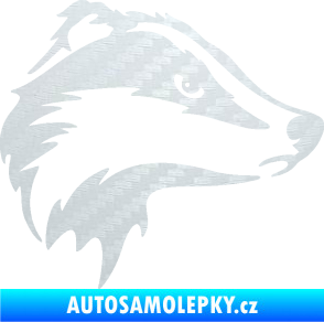 Samolepka Jezevec 002 pravá 3D karbon bílý