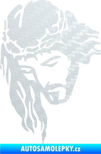 Samolepka Ježíš 003 levá 3D karbon bílý