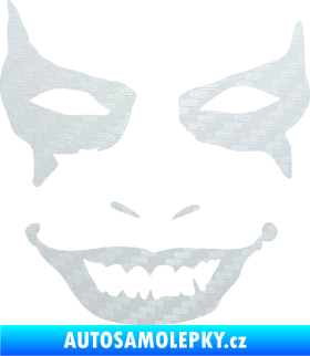 Samolepka Joker 004 tvář levá 3D karbon bílý