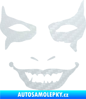Samolepka Joker 004 tvář pravá 3D karbon bílý