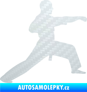 Samolepka Judo 001 pravá 3D karbon bílý