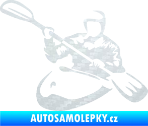 Samolepka Kajakář 004 levá 3D karbon bílý