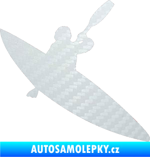 Samolepka Kanoista 001 pravá 3D karbon bílý