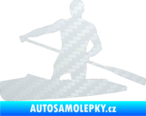 Samolepka Kanoista 002 levá 3D karbon bílý