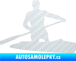 Samolepka Kanoista 002 pravá 3D karbon bílý