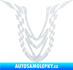 Samolepka Kapota 006 šachovnice 3D karbon bílý
