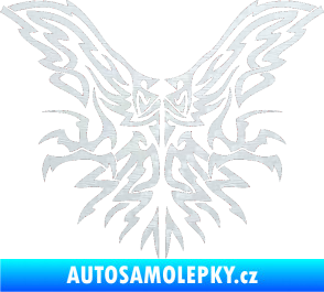 Samolepka Kapota 037 tatto dravec 3D karbon bílý