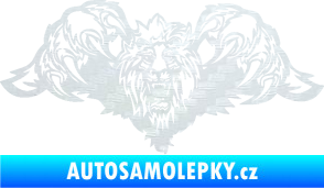 Samolepka Kapota 041 lev 3D karbon bílý