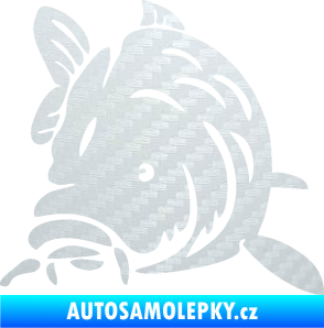 Samolepka Kapr 002 levá 3D karbon bílý