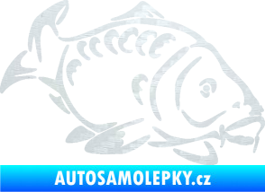 Samolepka Kapr 006 pravá 3D karbon bílý