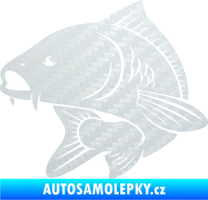 Samolepka Kapr 008 levá 3D karbon bílý