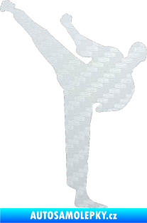 Samolepka Karate 001 levá 3D karbon bílý