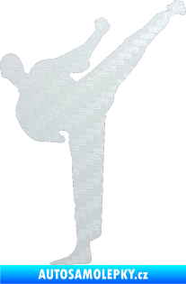 Samolepka Karate 001 pravá 3D karbon bílý