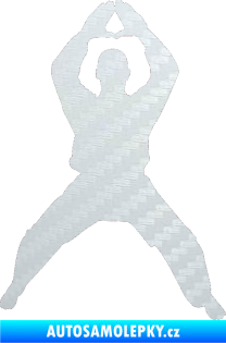 Samolepka Karate 003 pravá 3D karbon bílý