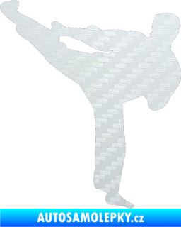 Samolepka Karate 008 levá 3D karbon bílý
