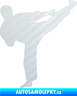 Samolepka Karate 008 pravá 3D karbon bílý