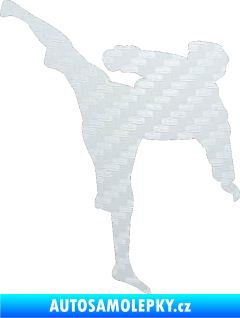 Samolepka Karate 009 levá 3D karbon bílý