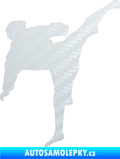 Samolepka Karate 009 pravá 3D karbon bílý