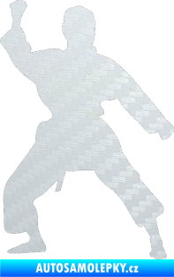 Samolepka Karate 011 levá 3D karbon bílý