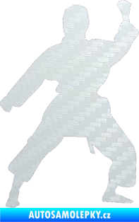 Samolepka Karate 011 pravá 3D karbon bílý