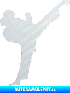 Samolepka Karate 012 pravá 3D karbon bílý