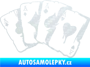 Samolepka Karty 004 3D karbon bílý