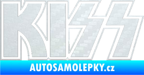 Samolepka KISS 3D karbon bílý