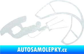 Samolepka Kiteboarding 001 pravá 3D karbon bílý