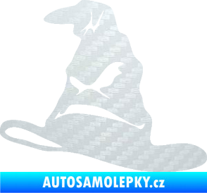 Samolepka Klobouk 001 levá 3D karbon bílý