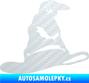 Samolepka Klobouk 001 pravá 3D karbon bílý