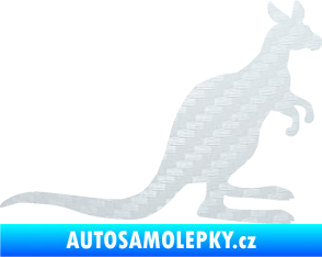Samolepka Klokan 002 pravá 3D karbon bílý