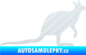 Samolepka Klokan 003 pravá 3D karbon bílý