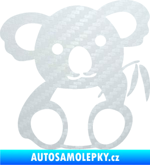 Samolepka Koala 001 levá 3D karbon bílý