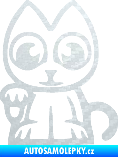 Samolepka Kočička lucky cat JDM levá 3D karbon bílý