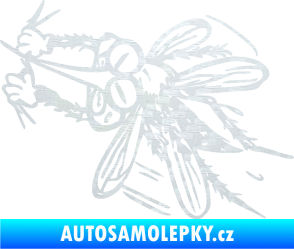 Samolepka Komár 002 levá 3D karbon bílý