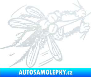 Samolepka Komár 002 pravá 3D karbon bílý