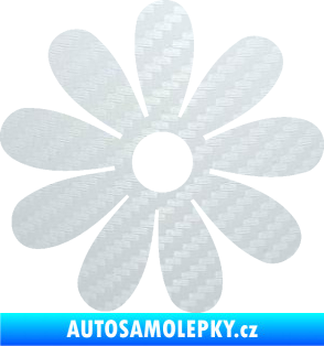 Samolepka Kopretina 001 3D karbon bílý