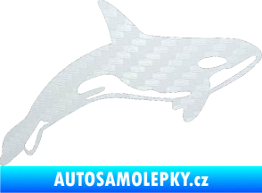 Samolepka Kosatka 001 pravá 3D karbon bílý