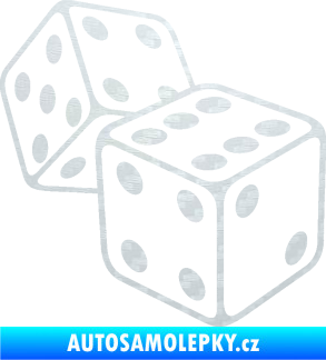 Samolepka Kostky 003 pravá hrací kostky 3D karbon bílý