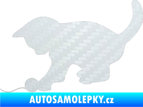 Samolepka Koťátko 001 levá 3D karbon bílý
