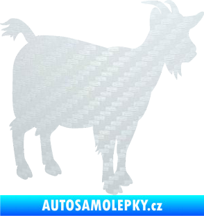 Samolepka Koza 001 pravá 3D karbon bílý